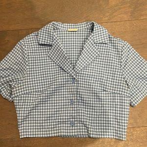 Brandy Melville/John Galt blue plaid vivian top